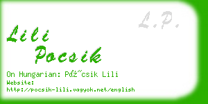 lili pocsik business card